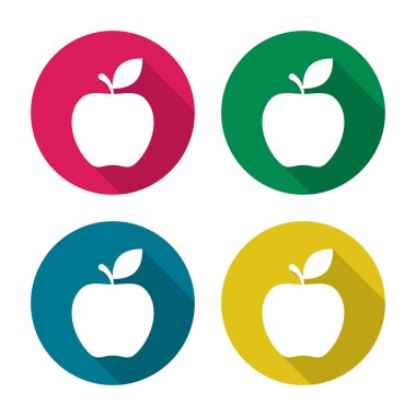 Apple logosu daire içinde ayarlayın. Vektör.