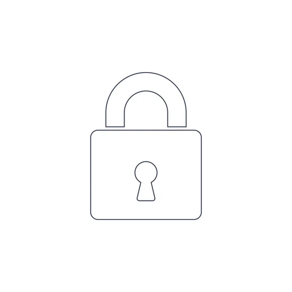 Lock pictogram overzicht vector. Eenvoudige hangslot-symbool. — Stockvector