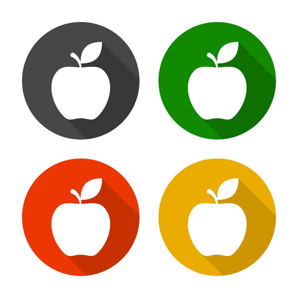 Apple logo in circle set. Vector.