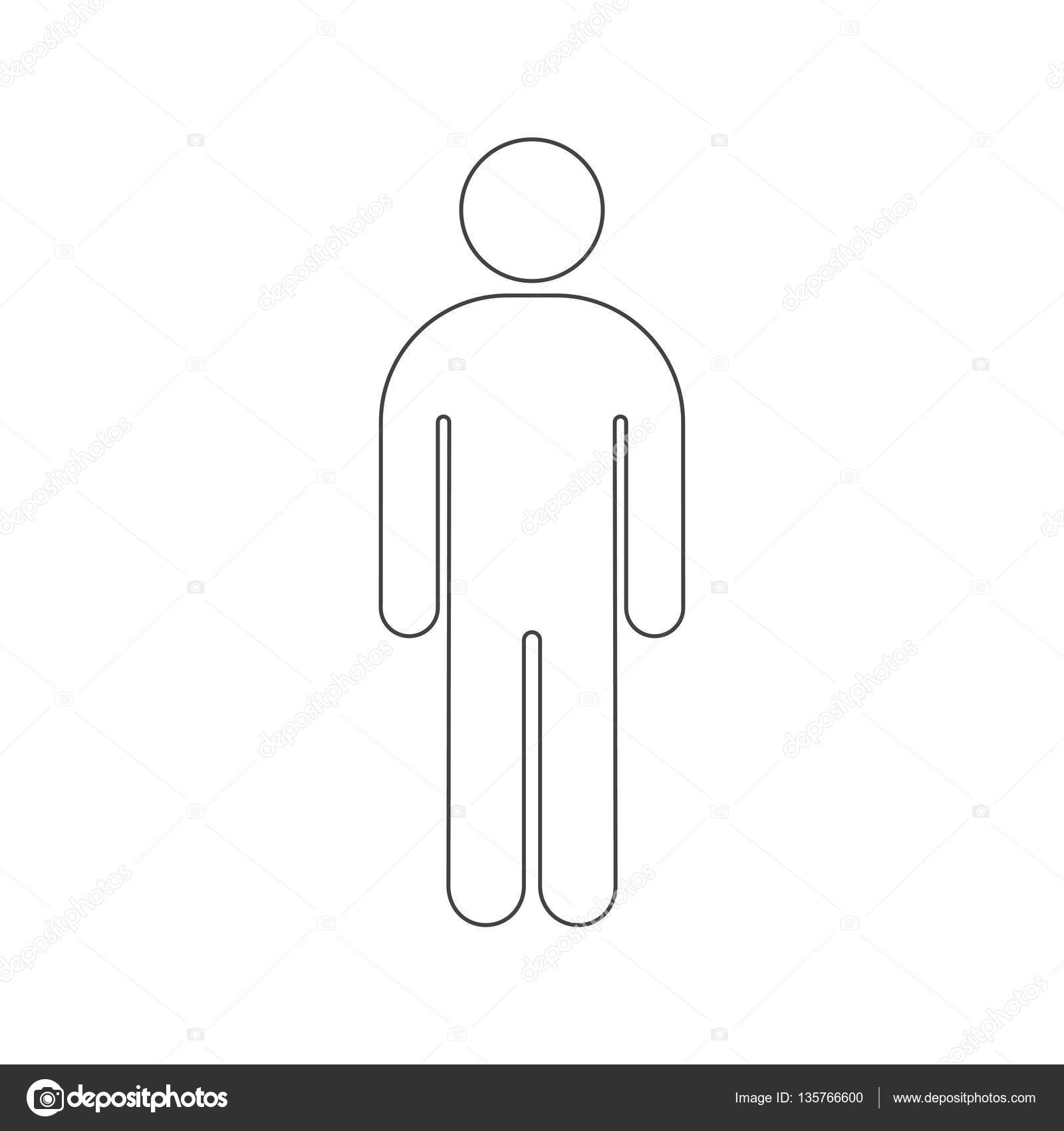 Man outline icon vector simple illustration. — Stock