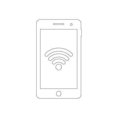 Smartphone anahat simgesini wifi işareti ile. Vektör.