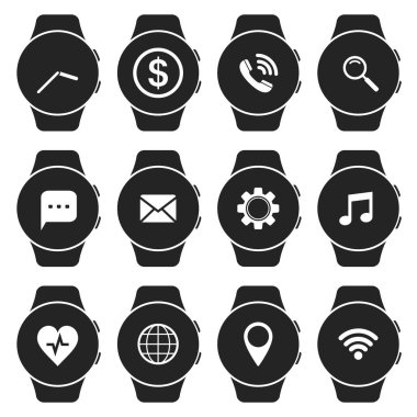 Farklı uygulamalar ile ayarla Smartwatch simge vektör.