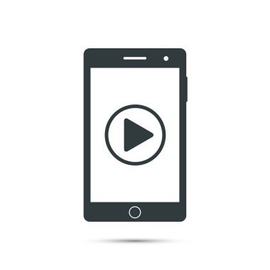 Smartphone media player app işareti simgesiyle. Vektör.