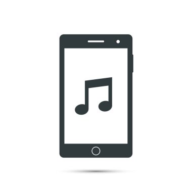 Smartphone media player app işareti simgesiyle. Vektör.