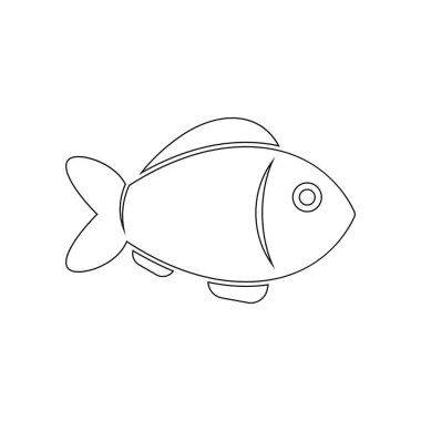 Balık anahat simge vektör.