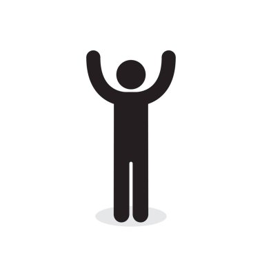 Yükseltilmiş iki el simgesi adamım, vektör.