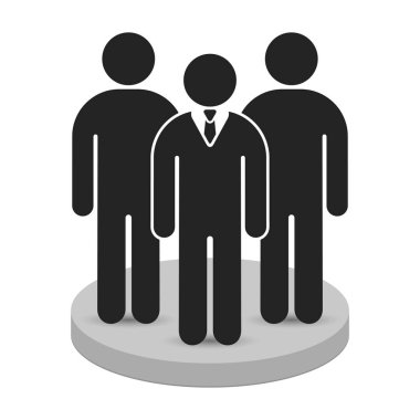 Onun takım iş kavramı önünde lider. Vektör .