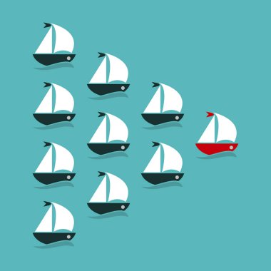 Farklı kavram, benzersiz gemi için ters yönde gidiyor düşünüyorum. Vektör.