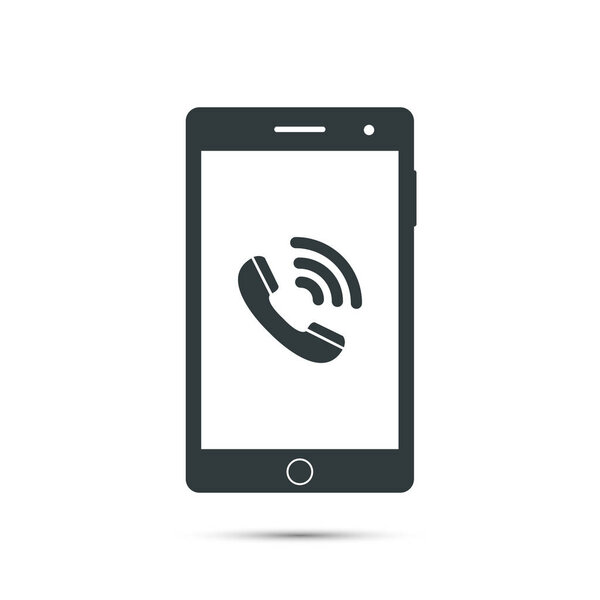 Smartphone icon with phone call symbol. Vector.