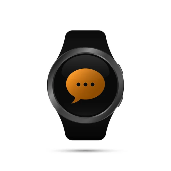 Smartwatch mit Sprechblasensymbol. Vektor. — Stockvektor