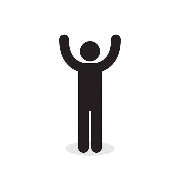 Man raised two hands icon, vector. — Stock Vector