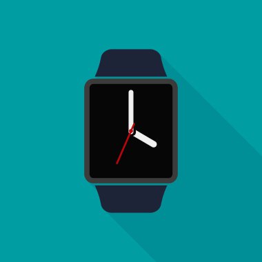 Zaman ok sembolü ile akıllı Saat simgesi. İzole vektör çizim.