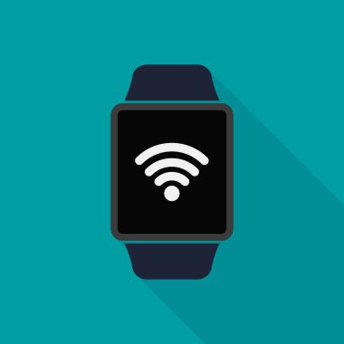 Wifi app simgesi olan akıllı Saat simgesi. Vektör