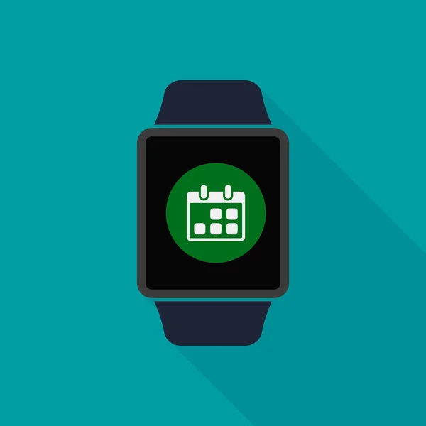 Smart watch icon with calendar app symbol. Vector. — Stock Vector