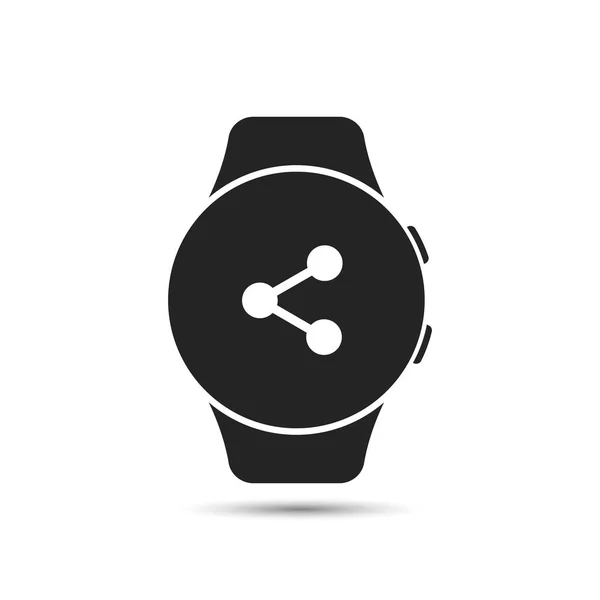 Smart Watch-klocka ikon med aktie symbol. Vektor — Stock vektor