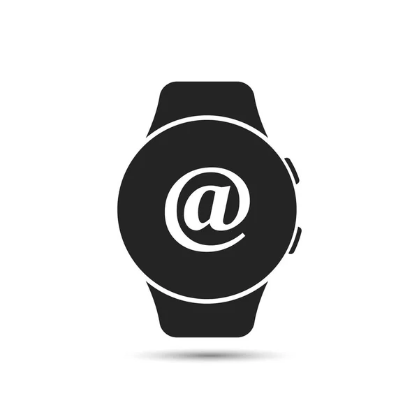 Icono de reloj inteligente con símbolo de correo electrónico. Vector — Archivo Imágenes Vectoriales