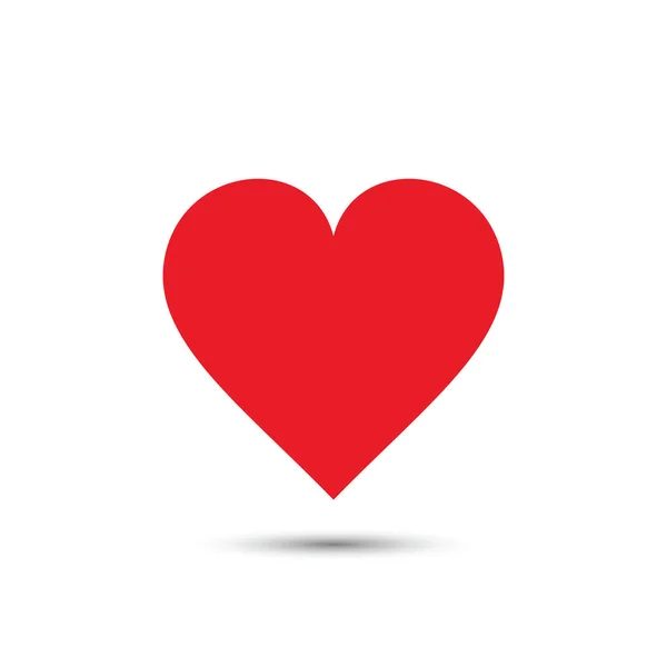 Icono del corazón, vector rojo ilustración simple . — Vector de stock