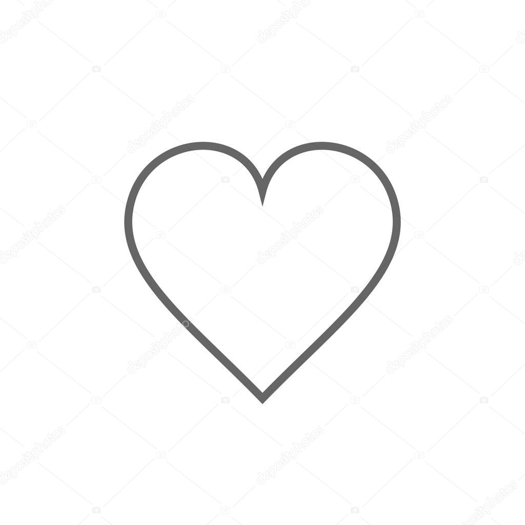 Heart icon outline, vector.