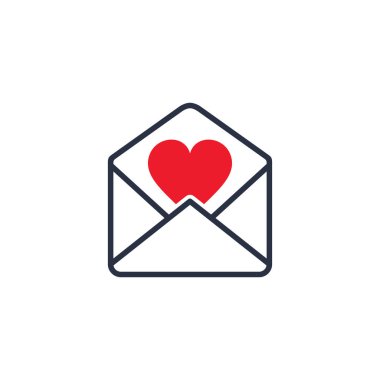 Zarf Sevgililer kalp ile vektör.