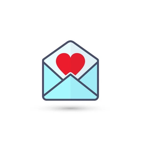 Envelope com Valentine Coração, vetor . —  Vetores de Stock