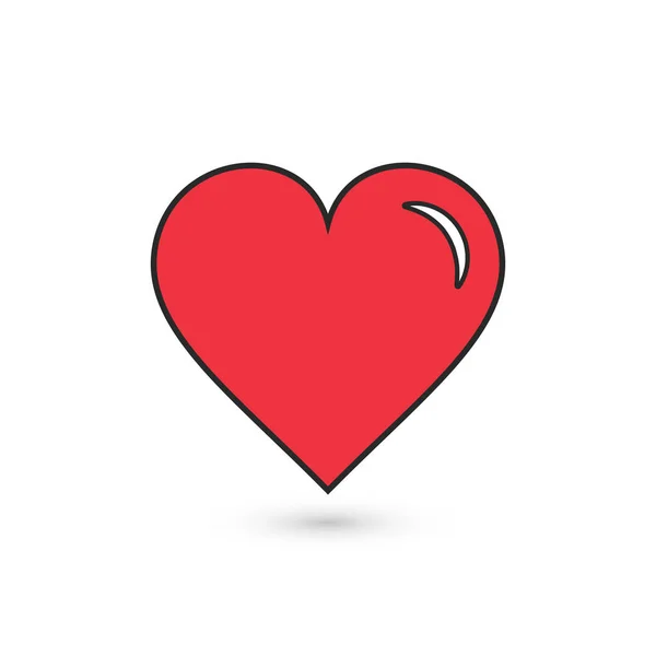 Icona cardiaca vettoriale. Simbolo d'amore. Segno di San Valentino . — Vettoriale Stock