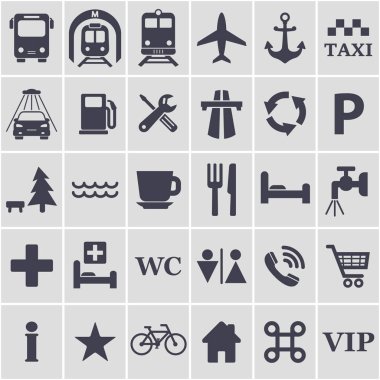 simgeler kümesi seyahat. vektör.