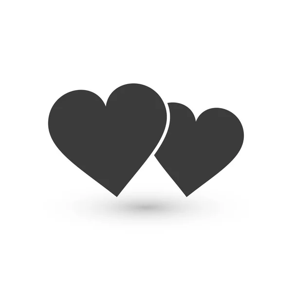 Symbolvektor für zwei Herzen — Stockvektor