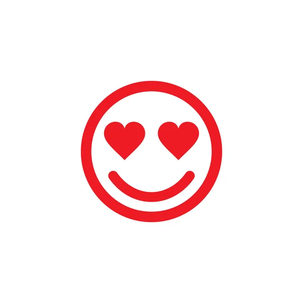 Smiley face in love line art icon for apps and websites — Stock Vector