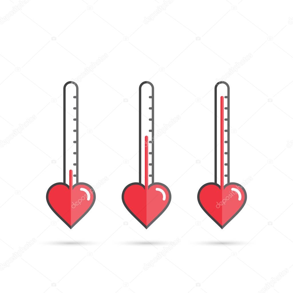 Love meter heart thermometer vector concept.