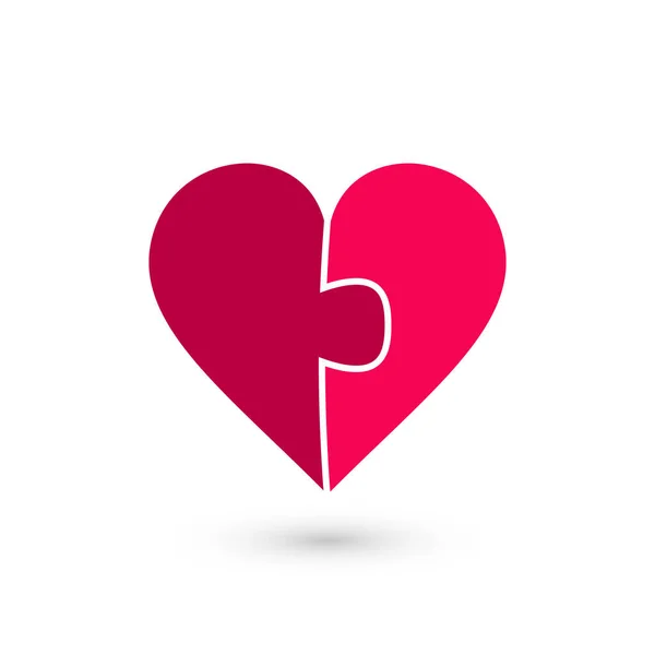 Herz-Puzzle-Vektor-Symbol aus zwei Teilen. Vektor-Valentin-Illustration. — Stockvektor