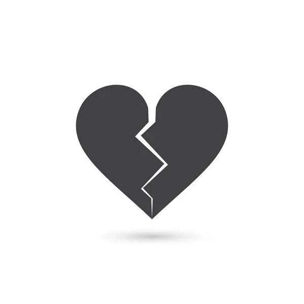 Megtört szív ikon, vector-jel. — Stock Vector