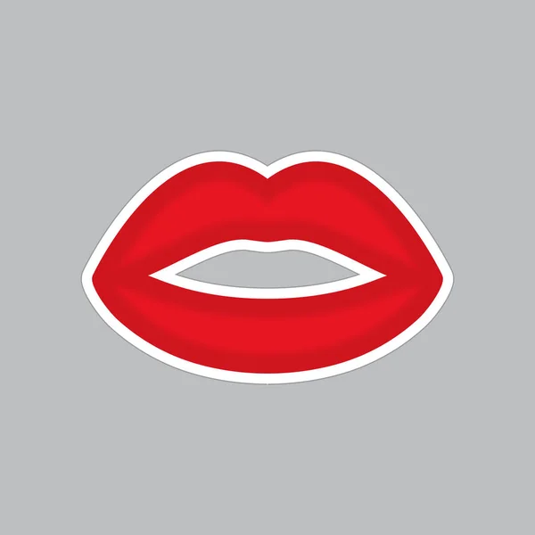 Embrasse les lèvres. Patch vectoriel, autocollant isolé sur blanc . — Image vectorielle