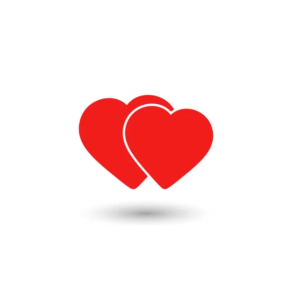 Dvě srdce ikona, vektor smbol. — Stockový vektor