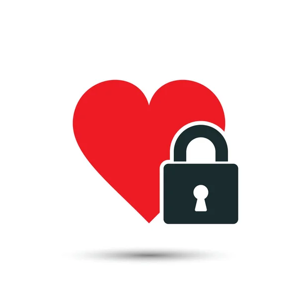 Heart lock icon, vector. — Stock Vector