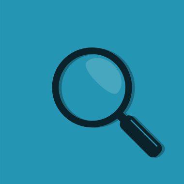 Büyüteç simgesini düz stil vektör.