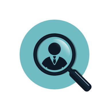 Adam, ilgili kişi, çalışan, vektör daire simgesini bulmak.