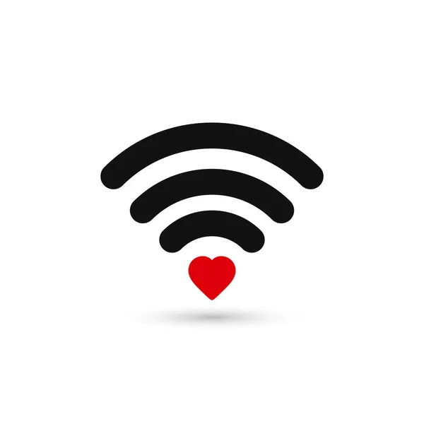 Wifi cardiaque. icône de connexion de coeur vectoriel . — Image vectorielle