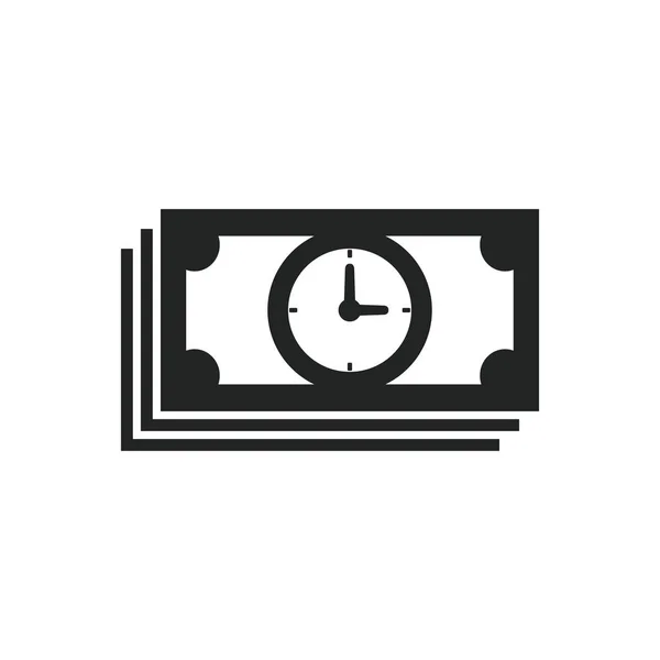 Tijd bill geld pictogram. Tijd is geld begrip. Vector. — Stockvector