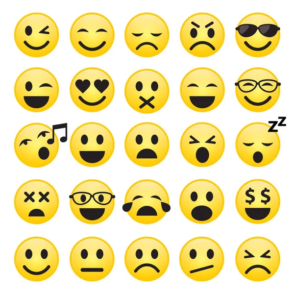 Conjunto de Emoticonos. Conjunto de Emoji. Iconos de sonrisa. Vector . — Vector de stock