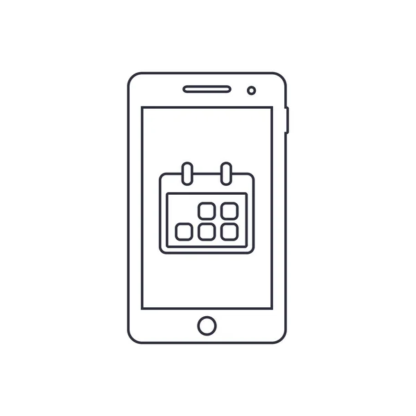 Smartphone osnovy ikona znakem kalendáře aplikace. Vektor. — Stockový vektor