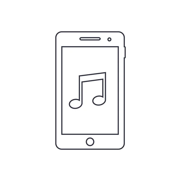 Smartphone osnovy ikona s media player app znamení. Vektor — Stockový vektor