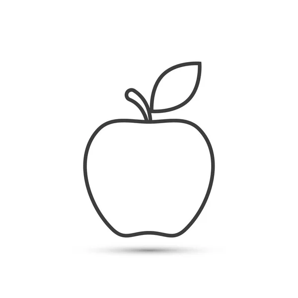 Apfellinie Illustration isoliert auf weißem Hintergrund, Vektor. — Stockvektor