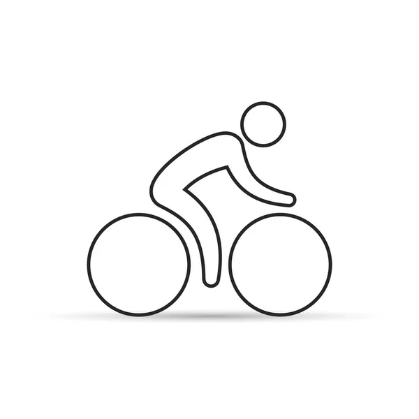 Cyclist line icon, vector. — Stock Vector