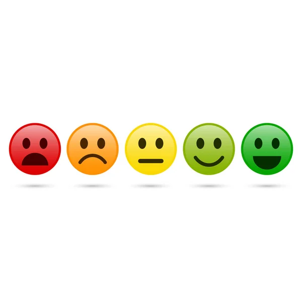Ícone de avaliação do emoticon, ícone de feedback. Vetor . —  Vetores de Stock