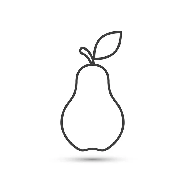 Pear fruit line icon, vector. — Stock Vector
