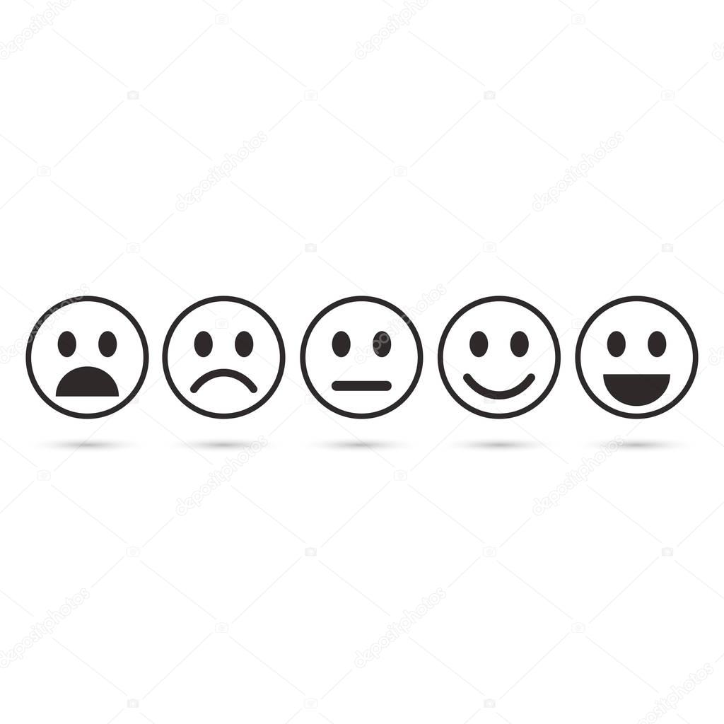 Emoticon evaluation line icon, feedback icon. Vector.