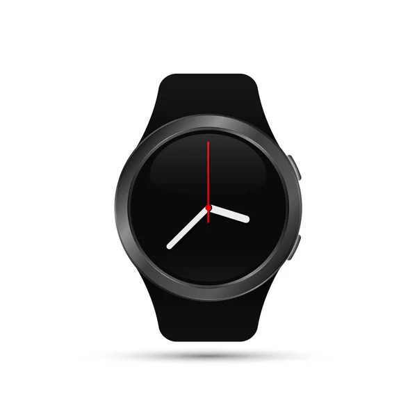 Smartwatch isoliert auf weiß. Vektor Edelstahl Smartwatch auf weißem Hintergrund. — Stockvektor