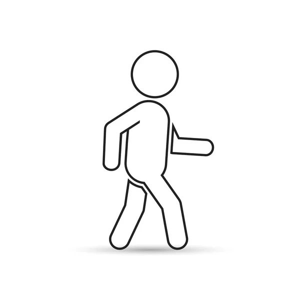 Man lopen pictogram overzicht. Menselijke kant Vectorweergave. — Stockvector