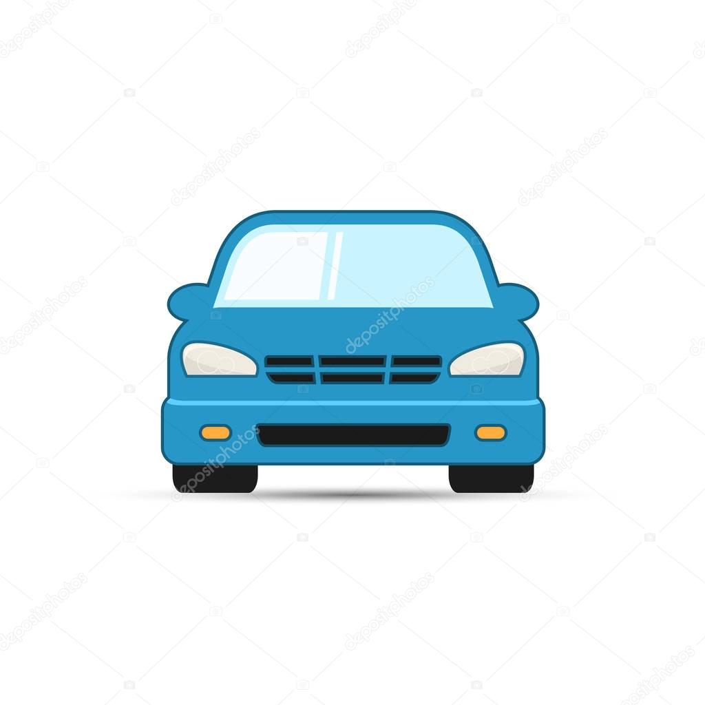 Car vector illustration, front view. Car icon.