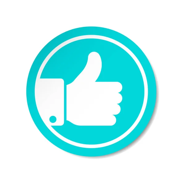 Ícone vetorial Thumb Up. Estilo é plano símbolo arredondado, cor azul, ângulos arredondados . — Vetor de Stock